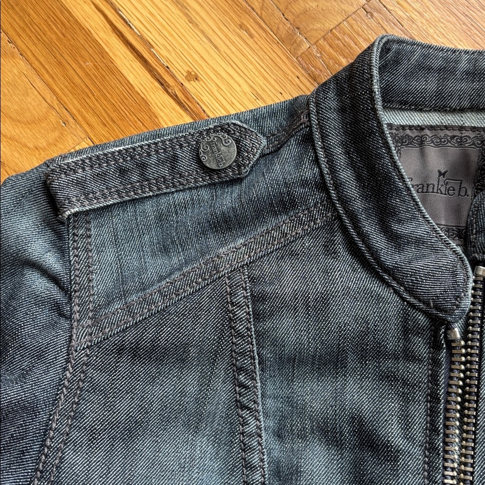 Frankie B Moto Denim Jacket Women's 6 - Picture 5 of 12